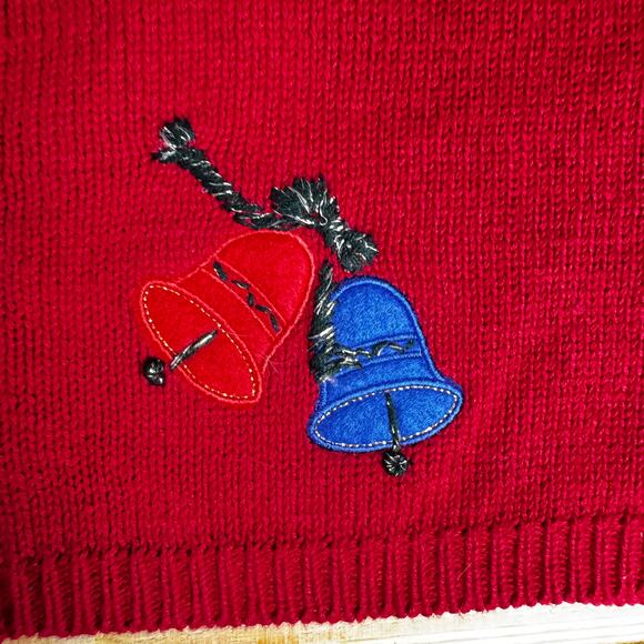 Christmas Sweater Vest Petite Women's sz Large Red Zipper Tree Poinsettia Snow - Picture 5 of 12